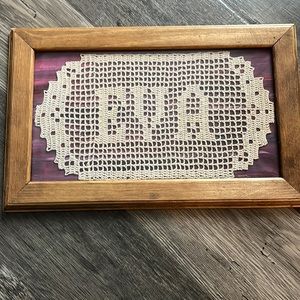 Framed crocheted handmade “Eva”